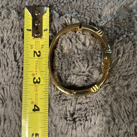 Women’s Goldtone “Golden”  Brand Cuff Watch Stainless Steel Japan Movement - Picture 6 of 7